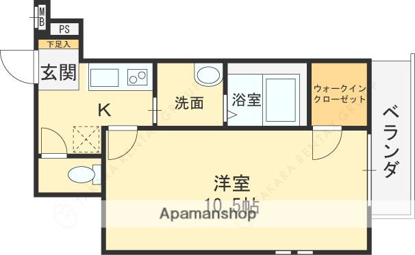 フジパレス吉田本町Ⅲ番館(1K/1階)の間取り写真