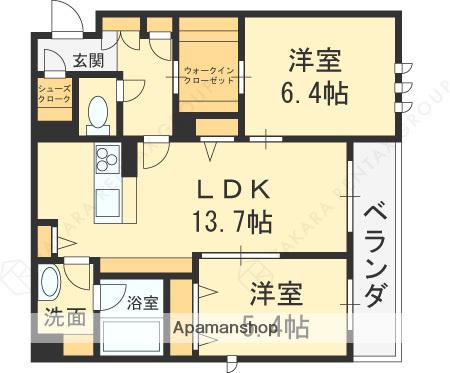 LA SUITE INFINI(2LDK/1階)の間取り写真