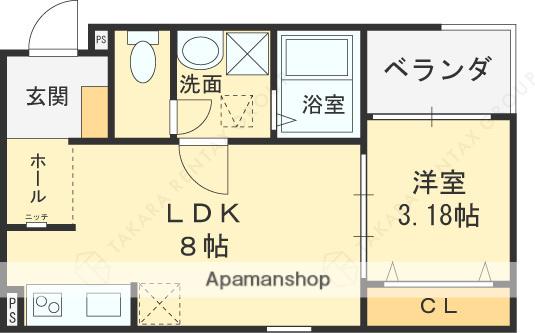 FSTYLE大蓮北1号館(1LDK/2階)の間取り写真