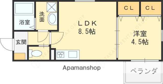 コラッジオ衣摺(1LDK/3階)の間取り写真