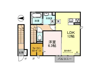 ジョイ カルチュラ(1LDK/2階)の間取り写真