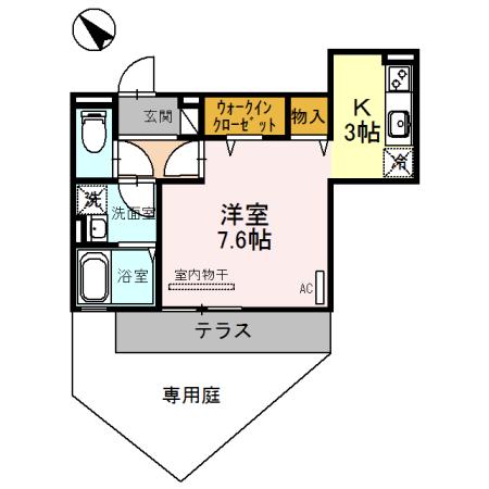 セレナヴィラ小阪W(1K/1階)の間取り写真