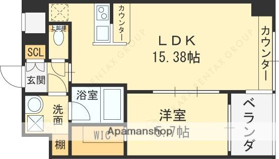 プレジオ長田(1LDK/9階)の間取り写真