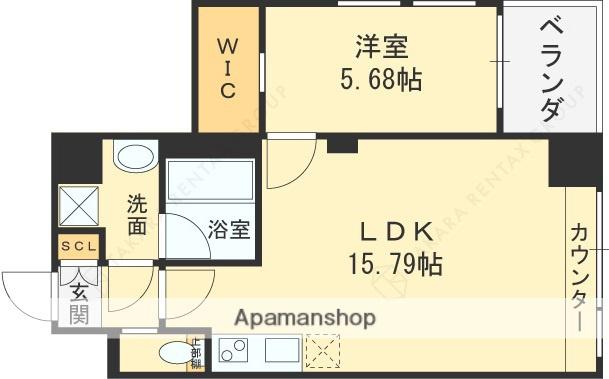 プレジオ長田(1LDK/9階)の間取り写真