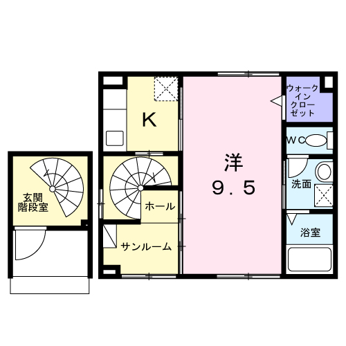メゾン グランシャン(1K/2階)の間取り写真