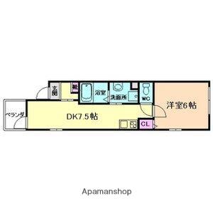 MELDIA長瀬Ⅱ(1DK/2階)の間取り写真