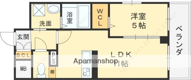 VITA荒本(1LDK/2階)の間取り写真