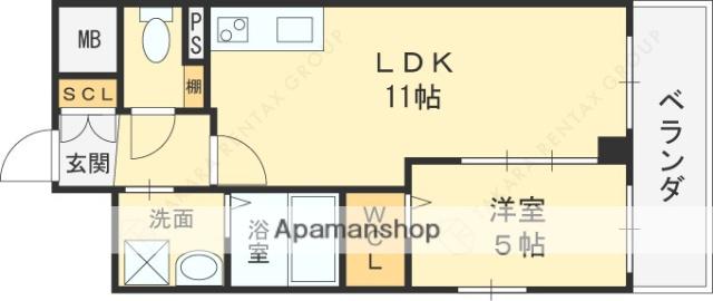 VITA荒本(1LDK/10階)の間取り写真