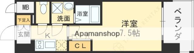 ファーストフィオーレ長田グランディール(1K/14階)の間取り写真