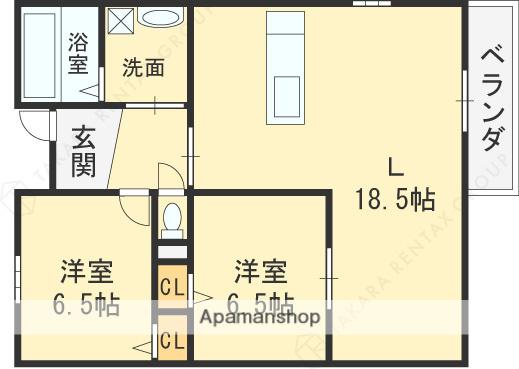 エトワールヴィル-R小阪本町レジデンス(2LDK/1階)の間取り写真