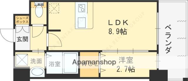 ファステート東大阪バレーナ(1LDK/2階)の間取り写真