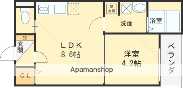 長吉テラス(1LDK/3階)の間取り写真
