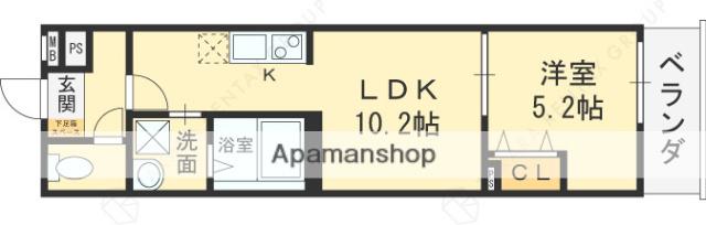 フジパレス東花園駅北Ⅰ番館(1LDK/3階)の間取り写真