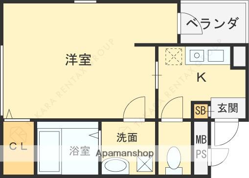 PRIMAVERA 2(1K/2階)の間取り写真