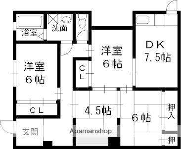 マンションオアシス(4DK/1階)の間取り写真