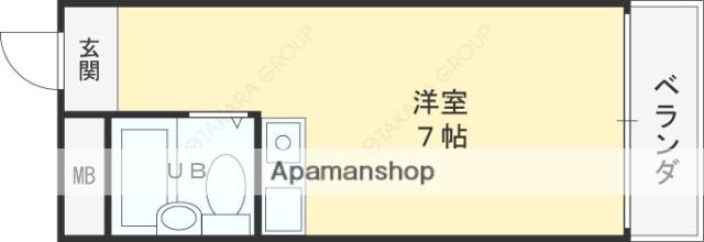 ピースハイツ長堂(ワンルーム/3階)の間取り写真