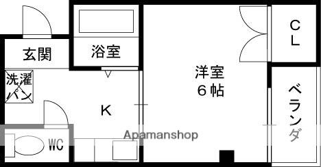 レジェンド布施(1K/2階)の間取り写真