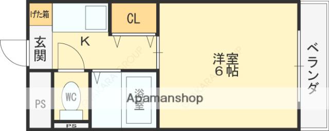 セントラルヴィラ(1K/3階)の間取り写真