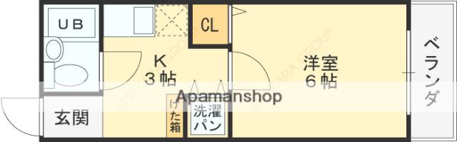 グランブール鳥居本(1K/3階)の間取り写真