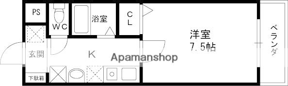 エムズ・コンフォート(1K/1階)の間取り写真