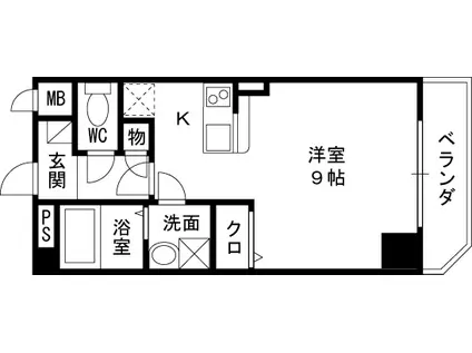 シトラセイトマンション(1K/6階)の間取り写真