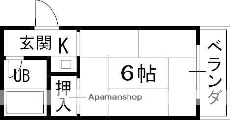 上村ハイツ若江(1K/3階)の間取り写真