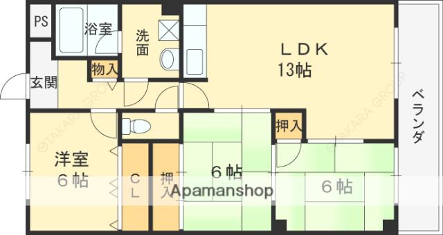 コートヴィレッジ清水(3LDK/3階)の間取り写真