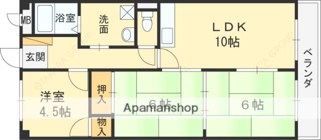 ナカトミサニーハイツ(3LDK/3階)の間取り写真