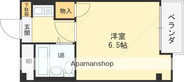 ハーモニーハイツ石井(1K/3階)の間取り写真