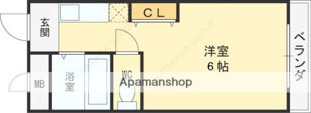 ベルハイム小阪(ワンルーム/3階)の間取り写真