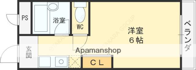 ベルハイム小阪(ワンルーム/3階)の間取り写真