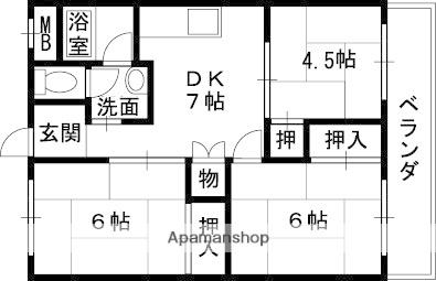 太田コーポラス(3DK/2階)の間取り写真