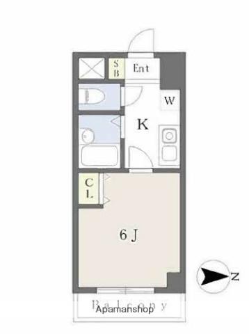 フラットコート中島(1K/1階)の間取り写真