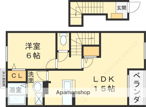 グロースハイツ新石切Ⅰ(1LDK/2階)の間取り写真