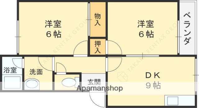 クオリティーハイツ(2DK/2階)の間取り写真