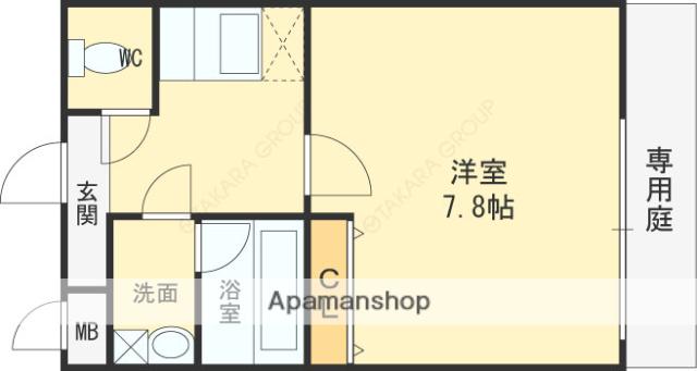 エスティームⅡ番館(1K/1階)の間取り写真