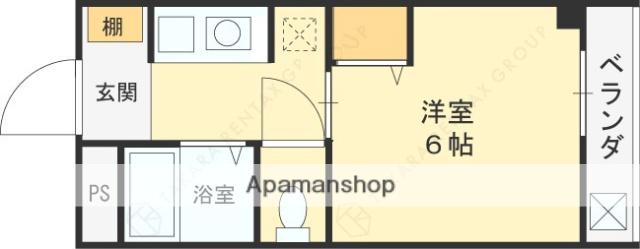 PARFAIT俊徳道(1K/2階)の間取り写真