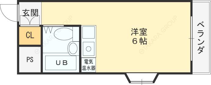 パームスクエア(ワンルーム/2階)の間取り写真