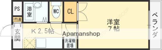 グレイス東洋(1K/4階)の間取り写真