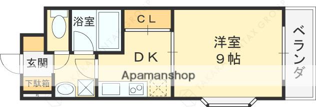 サンオークスマンション(1DK/2階)の間取り写真