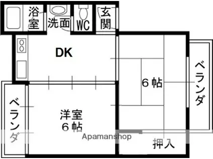 藤マンションⅡ(2K/3階)の間取り写真