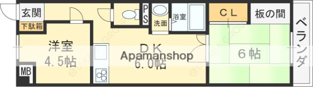 KGサウスマンション(2DK/3階)の間取り写真