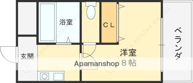 幸宝ビル(1K/2階)の間取り写真