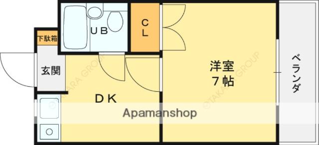 セジュール八戸ノ里(1DK/3階)の間取り写真