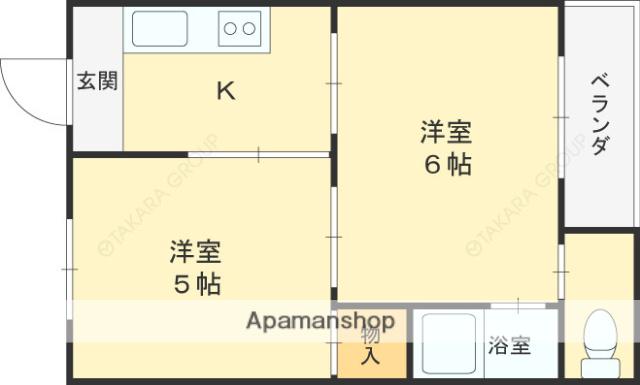 桜マンション(2K/3階)の間取り写真
