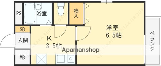 グランシャリオ栗原(1K/2階)の間取り写真