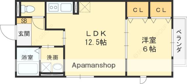 HAPPINESS 30(1LDK/2階)の間取り写真