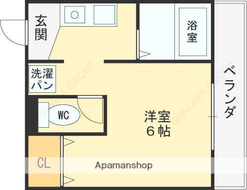 ルミエール14(1K/2階)の間取り写真