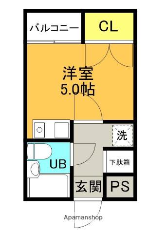 第3和幸マンション(ワンルーム/3階)の間取り写真