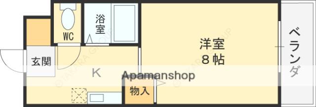 ハイウッズナガタ(1K/2階)の間取り写真